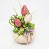 Közepes Asztaldísz Tulipánokkal  - Rózsaszín